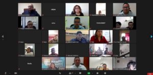Imagen de pantalla de la Plataforma Telmex en la que se impartió por parte de la CDHEQROO un taller a 91 participantes que laboran en las oficialías del Registro Civil de todo el Estado.