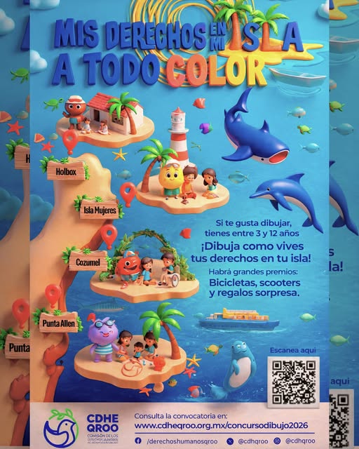 Lanzan concurso de dibujo para la niñez en zonas insulares de Quintana Roo